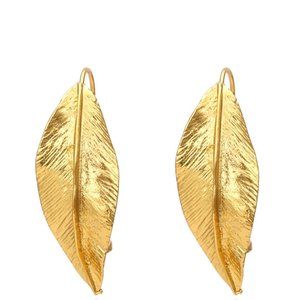 ZARA Golden Metal Leaf Earrings